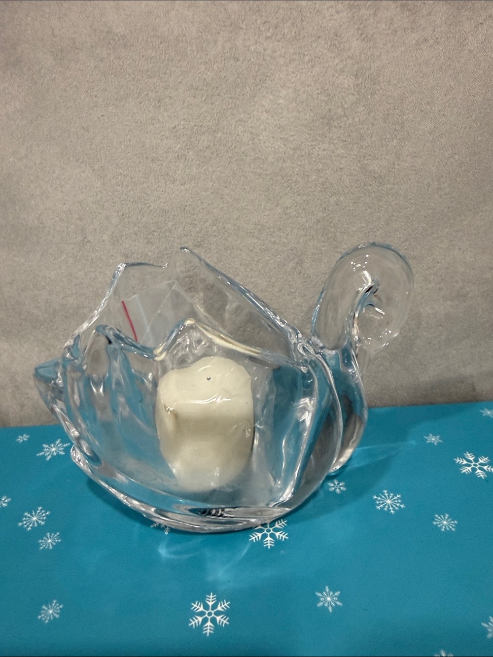 Shannon Crystal Glass Swan Votive Tea Light Candle Holder